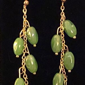 Green hanging earrings
